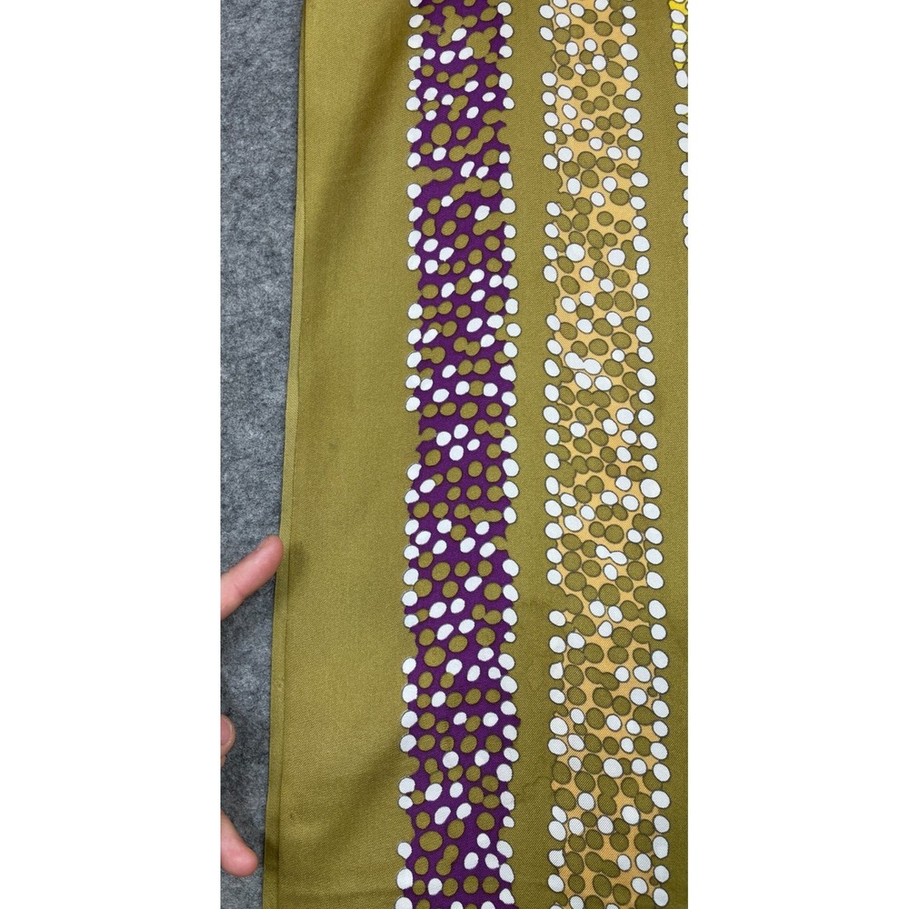 Vintage Christian Dior Silk Scarf Wrap Gold Multicolor Artsy Abstract 20x68 - Picture 9 of 16
